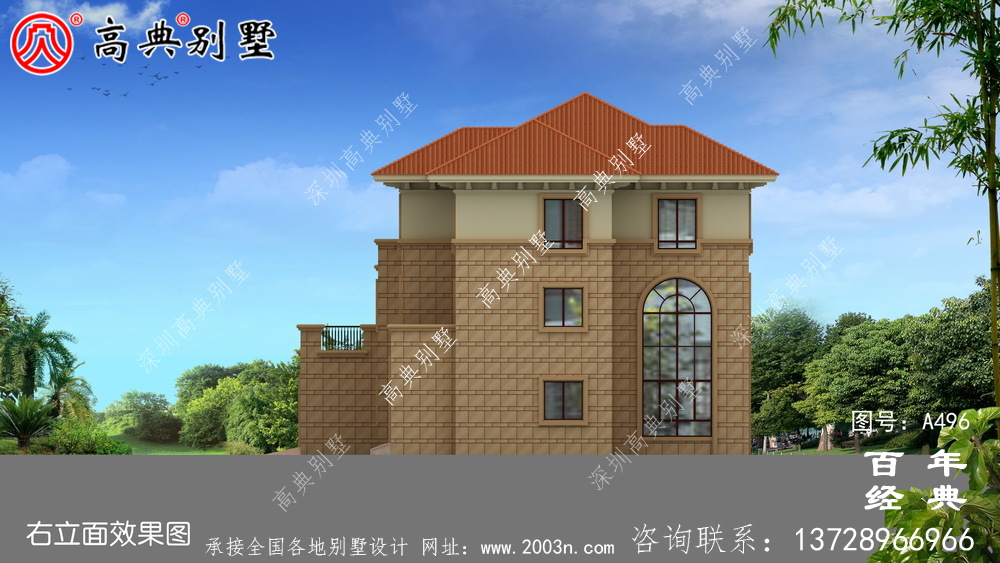 農村三層帶車庫住宅設計圖_別墅設計圖紙,新農村別墅,農村自建房設計