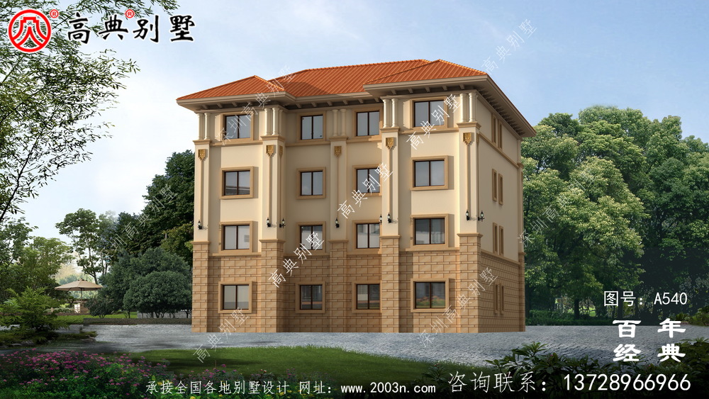 四層豪華型雙拼別墅施工圖_別墅設計圖紙,新農村別墅,農村自建房設計
