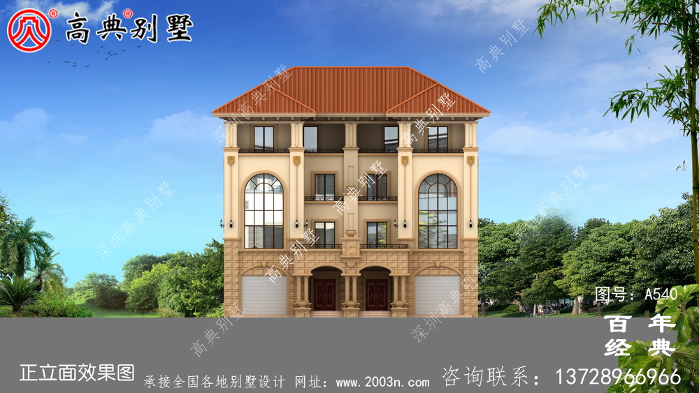 四層豪華型雙拼別墅施工圖_別墅設計圖紙,新農村別墅,農村自建房設計