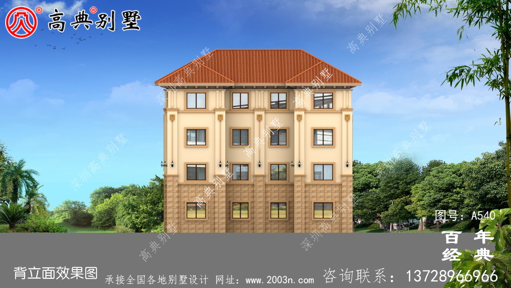 四層豪華型雙拼別墅施工圖_別墅設計圖紙,新農村別墅,農村自建房設計