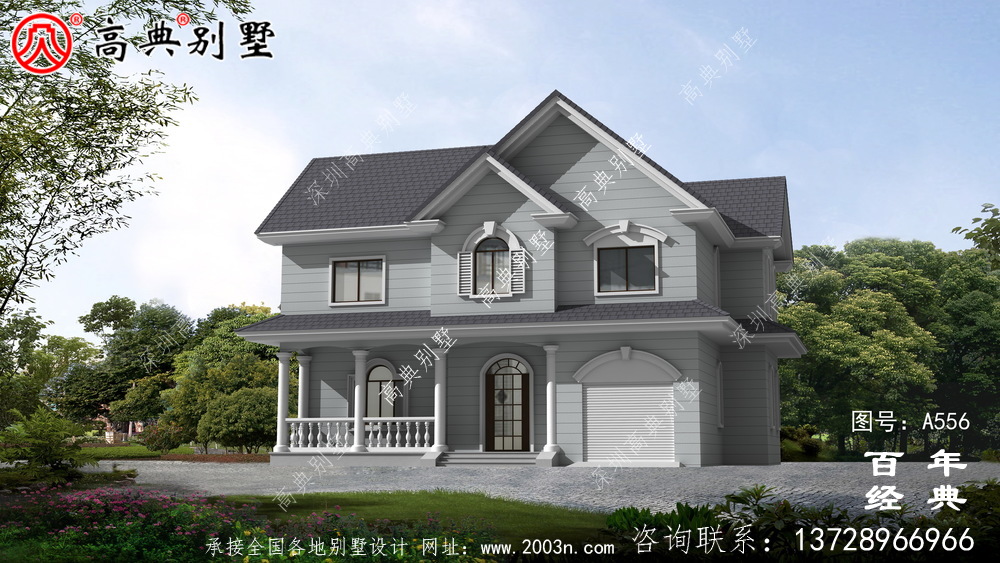 兩層別墅施工圖帶效果圖_別墅設計圖紙,新農村別墅,農村自建房設計