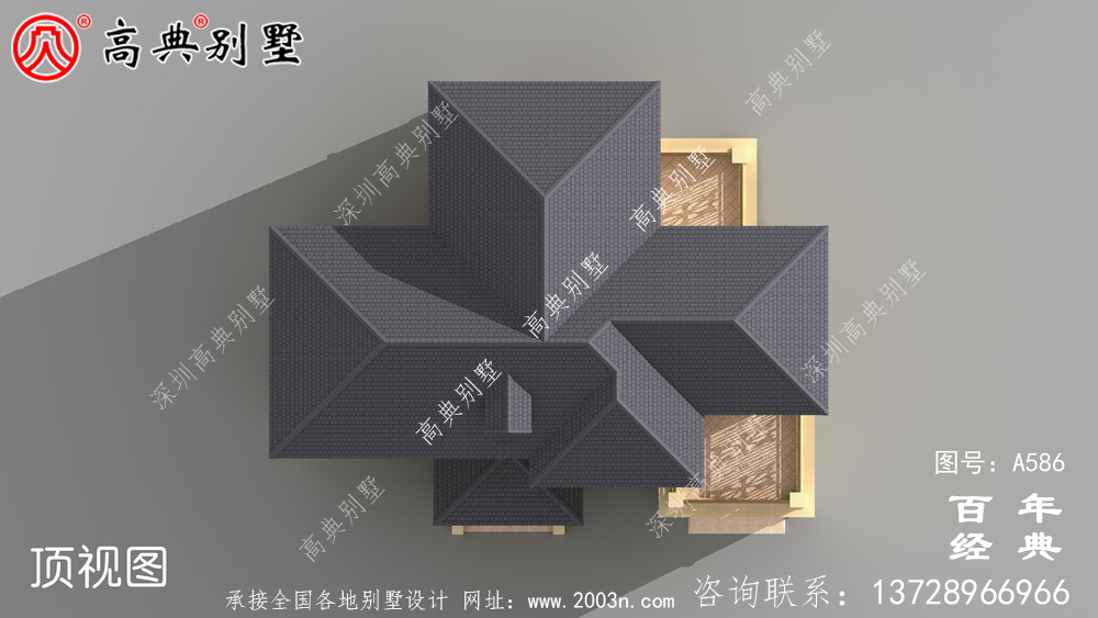 三層歐式別墅效果圖與施工圖_別墅設計圖紙,新農村別墅,農村自建房設計
