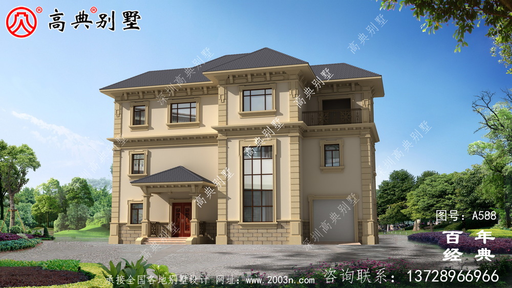 三層框架結構別墅設計圖紙_別墅設計圖紙，新農村別墅，農村自建設計