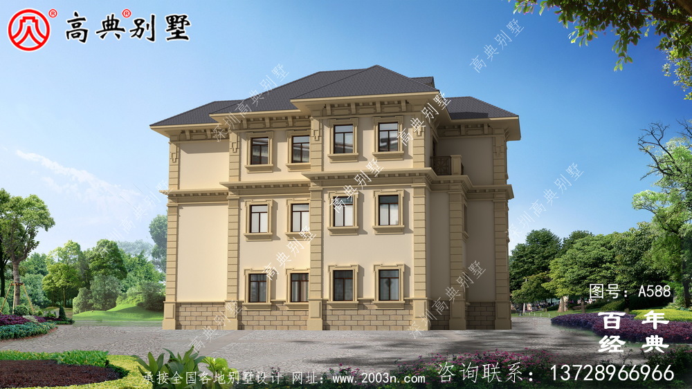 三層框架結構別墅設計圖紙_別墅設計圖紙，新農村別墅，農村自建設計
