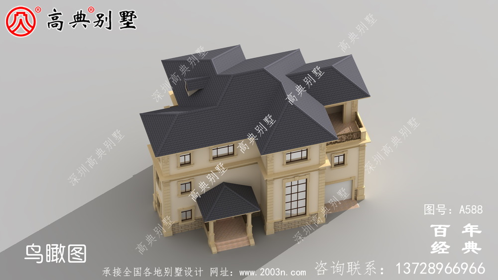 三層框架結構別墅設計圖紙_別墅設計圖紙，新農村別墅，農村自建設計