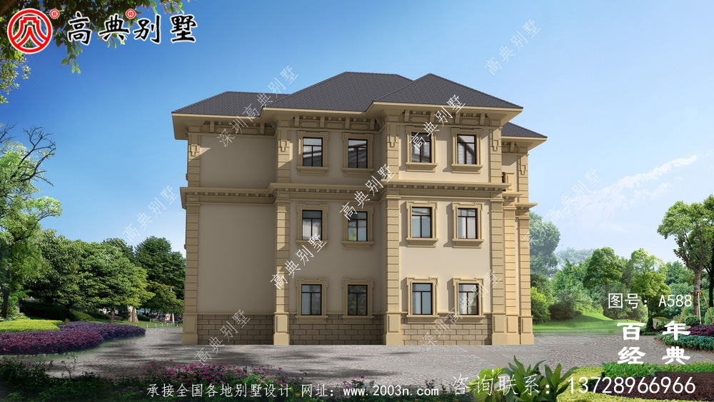 三層框架結構別墅設計圖紙_別墅設計圖紙，新農村別墅，農村自建設計