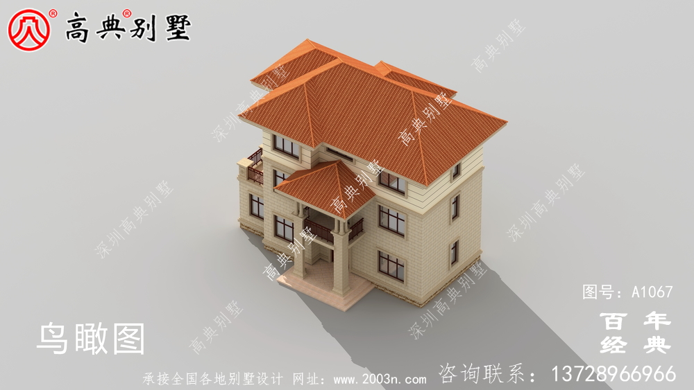 新農村三層豪華歐式別墅復式高端自建設計圖紙及效果圖。
