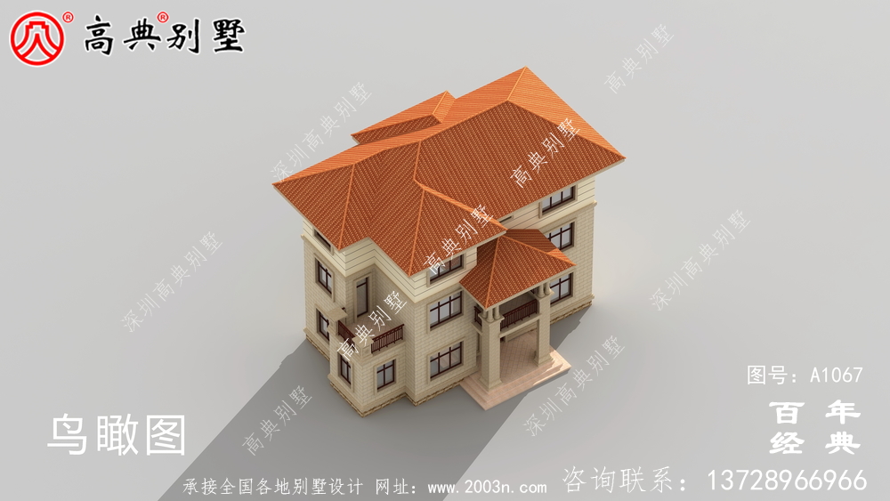 新農村三層豪華歐式別墅復式高端自建設計圖紙及效果圖。