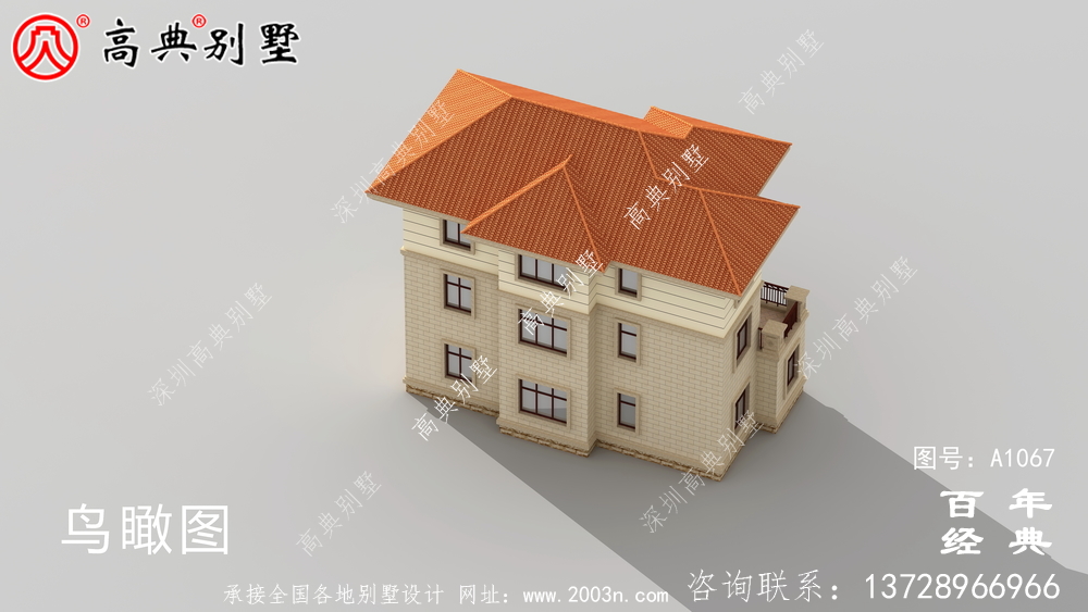 新農村三層豪華歐式別墅復式高端自建設計圖紙及效果圖。
