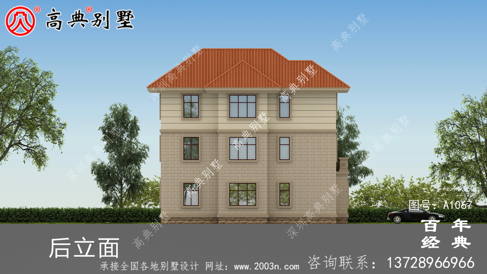 新農村三層豪華歐式別墅復式高端自建設計圖紙及效果圖。