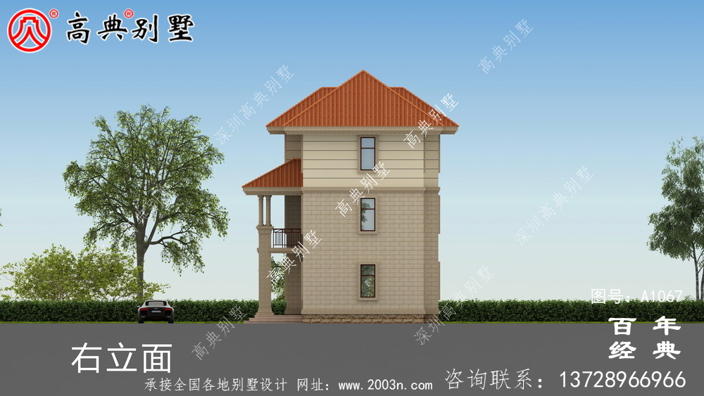 新農村三層豪華歐式別墅復式高端自建設計圖紙及效果圖。