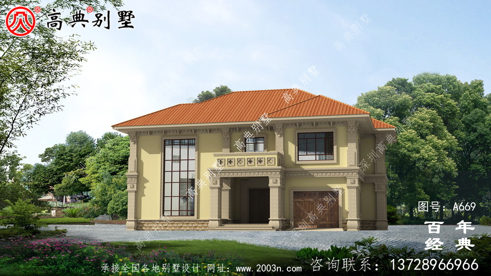 新農村二樓附車庫簡易農村小別墅設計圖_農村二樓建房別墅圖