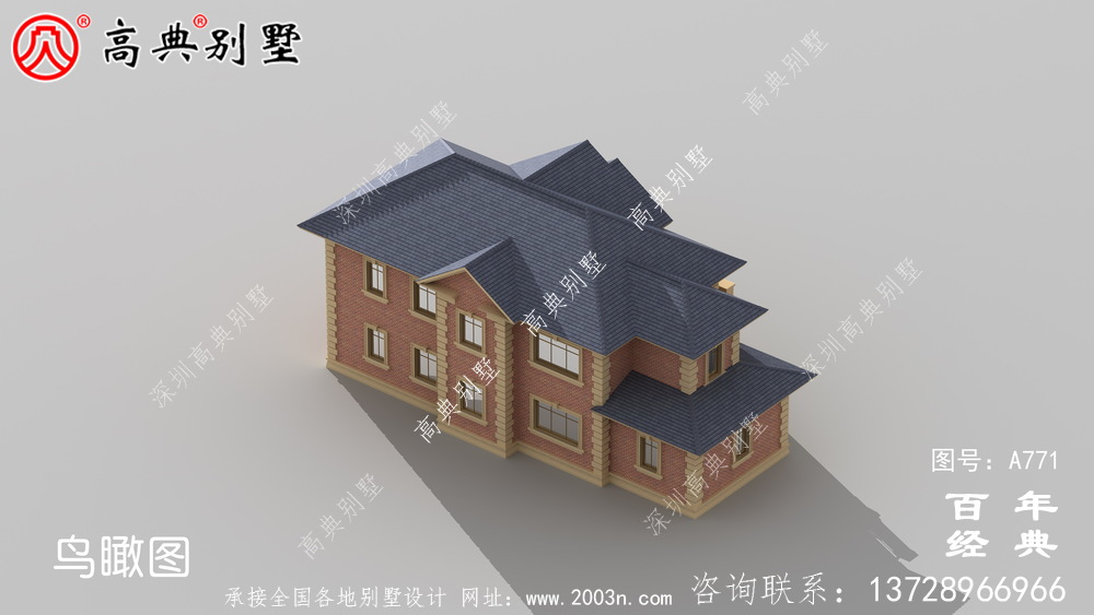 歐式二層車庫別墅設計圖與效果圖_ 二層別墅外觀效果圖
