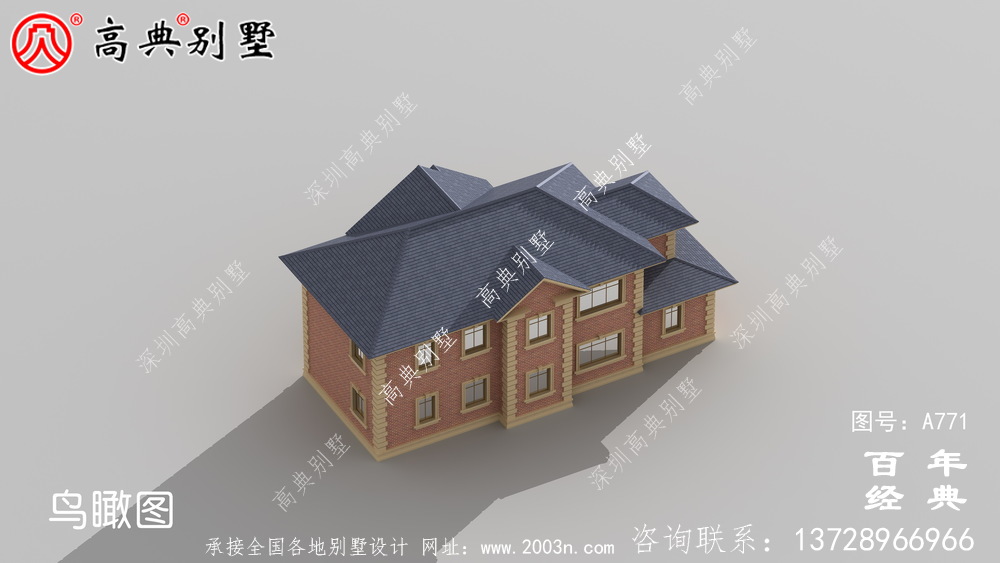 歐式二層車庫別墅設計圖與效果圖_ 二層別墅外觀效果圖
