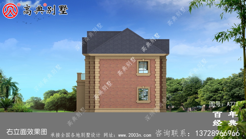 歐式二層車庫別墅設計圖與效果圖_ 二層別墅外觀效果圖