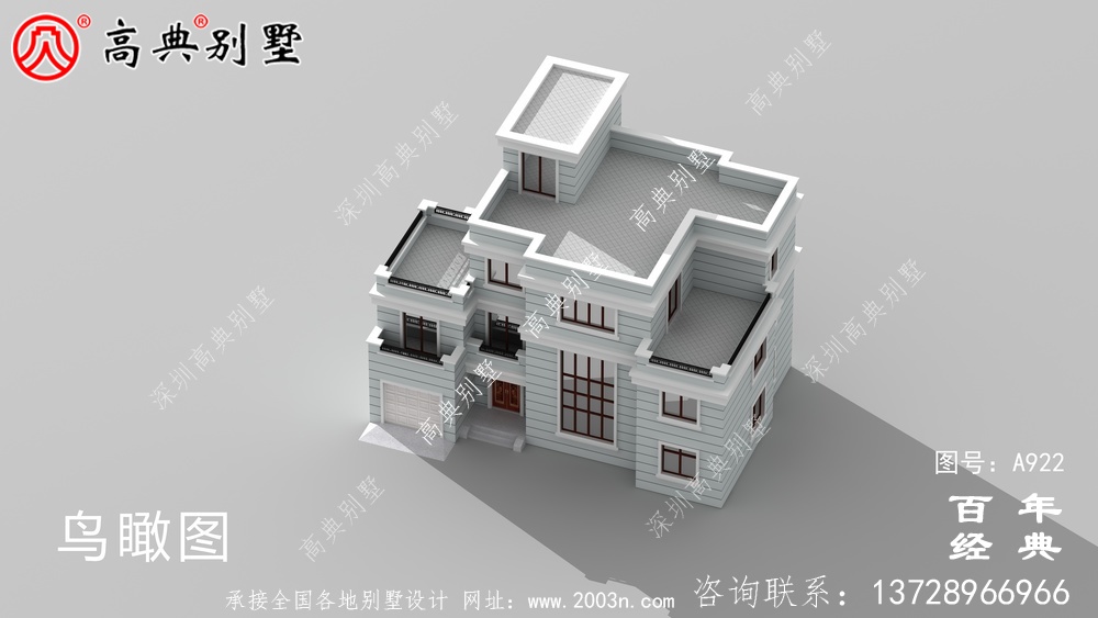 現(xiàn)代三層復式別墅施工圖紙及設計效果圖_三層別墅設計圖