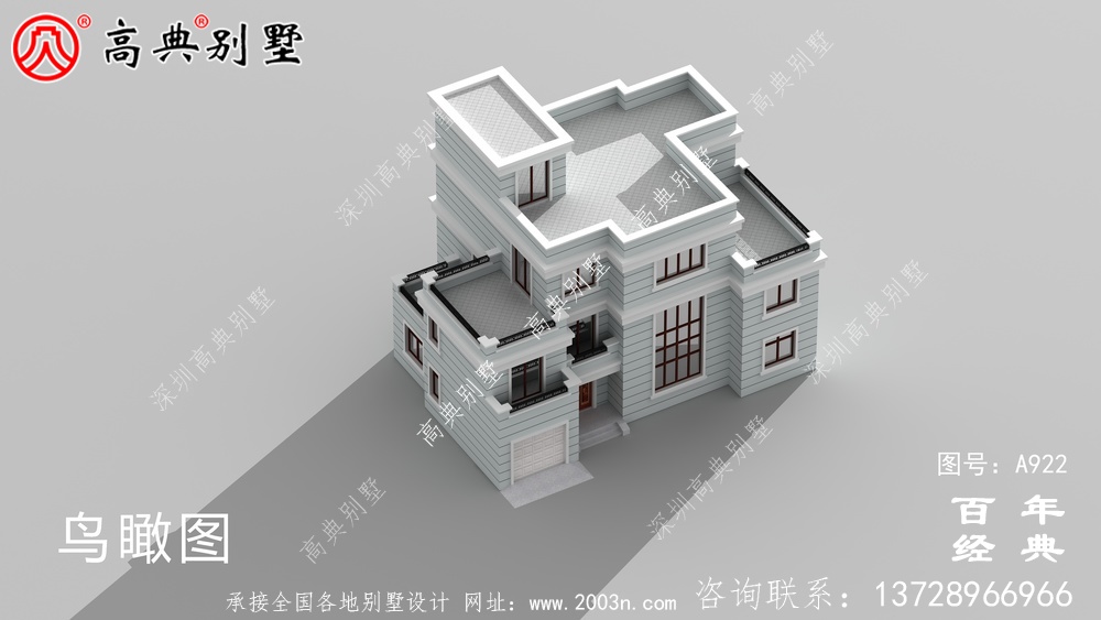 現(xiàn)代三層復式別墅施工圖紙及設計效果圖_三層別墅設計圖