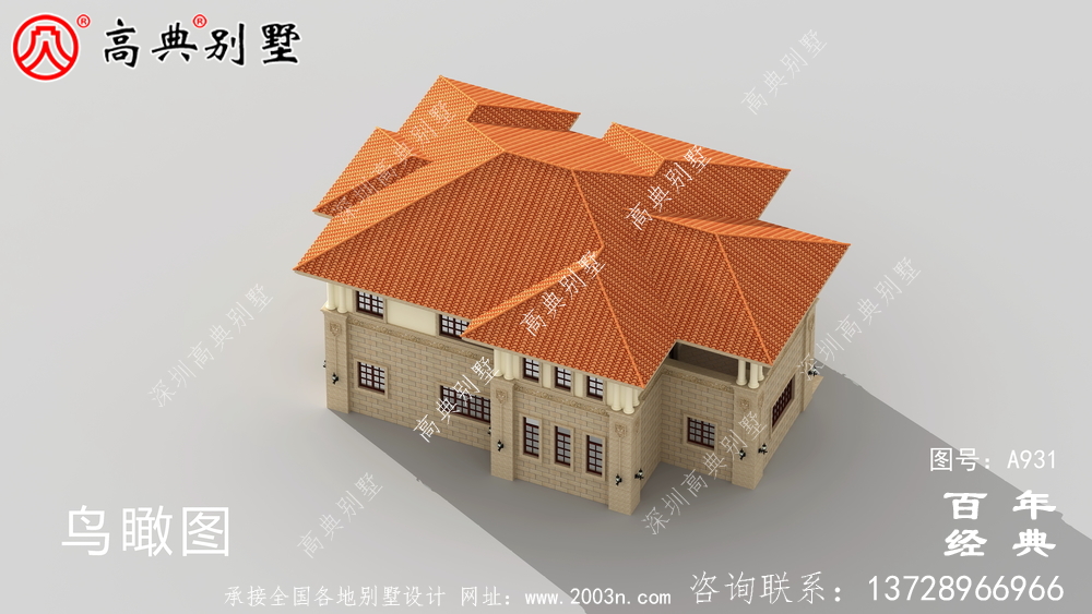 歐式二層復式別墅設計圖紙及效果圖_二層帶車庫別墅設計圖
