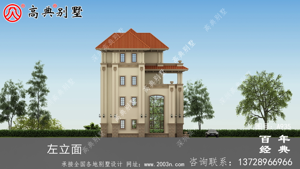 高檔復式四層歐式豪宅別墅設計圖紙及效果圖_歐式豪華四層別墅四件套