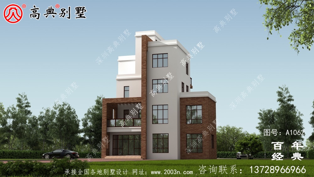五層現(xiàn)代風(fēng)格別墅設(shè)計(jì)圖紙及效果圖_五層別墅外觀設(shè)計(jì)圖紙