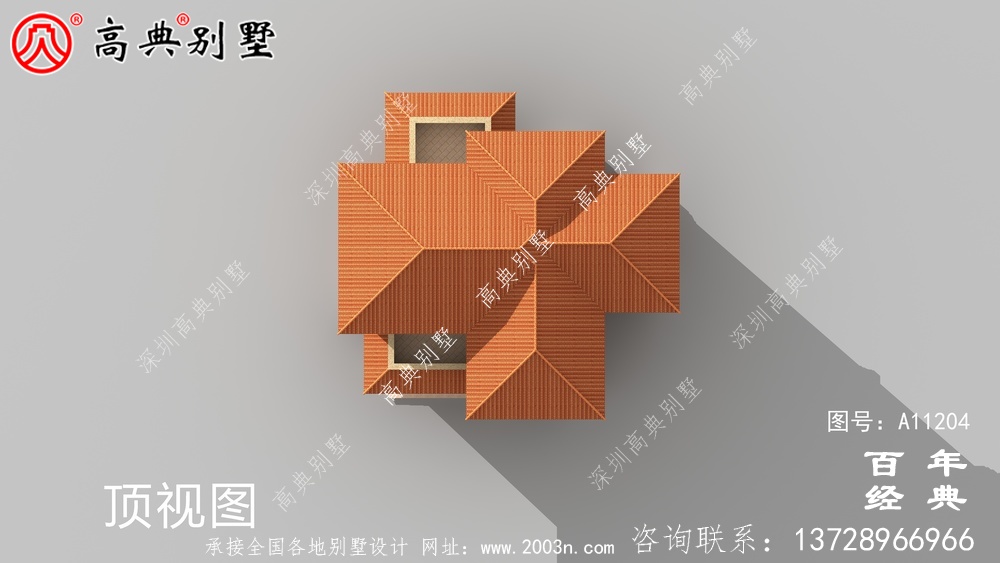  兩層歐式小別墅外觀世紀效果圖及施工圖設計_兩層別墅設計圖