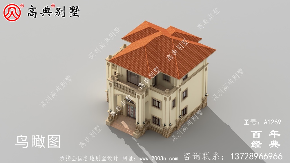 歐式風格三層別墅設計圖紙_三層別墅圖紙
