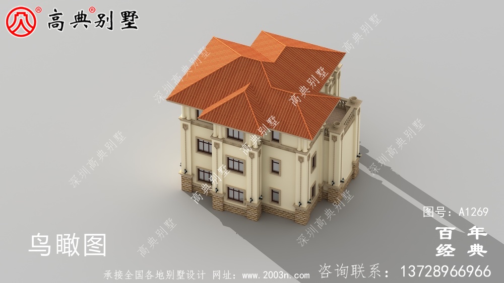 歐式風格三層別墅設計圖紙_三層別墅圖紙