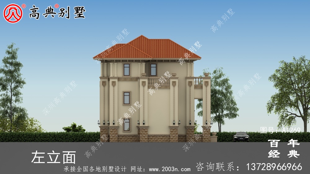 歐式風格三層別墅設計圖紙_三層別墅圖紙