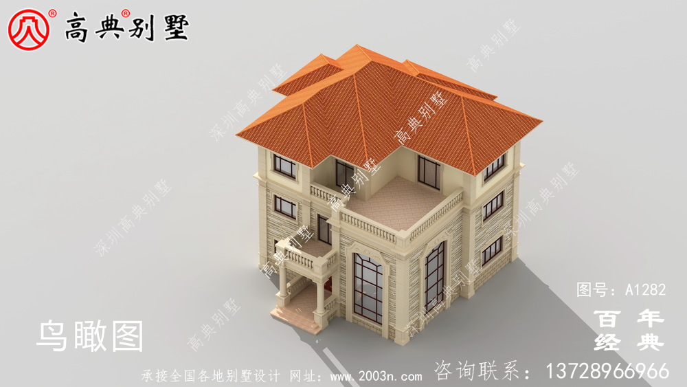 歐式復式三層別墅效果圖及施工圖__農村三層別墅圖紙