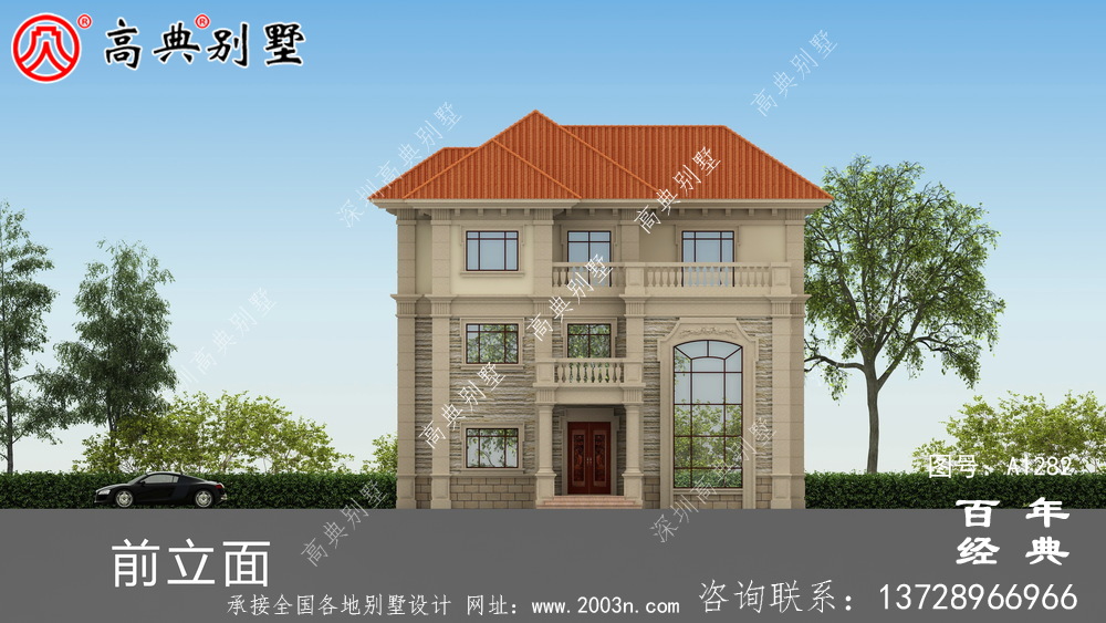 歐式復式三層別墅效果圖及施工圖__農村三層別墅圖紙