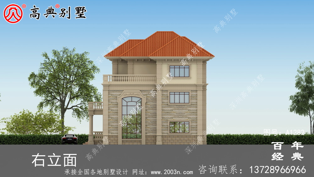 歐式復式三層別墅效果圖及施工圖__農村三層別墅圖紙