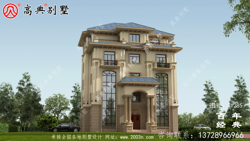 復式精致五層歐式別墅設計圖紙_農村三層別墅圖紙
