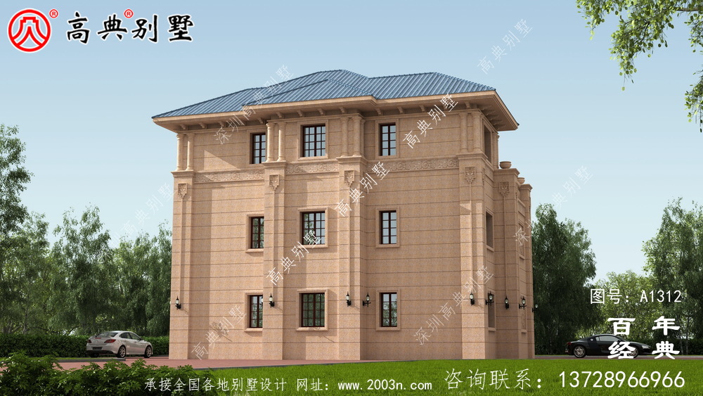 歐式三層復(fù)式豪華別墅設(shè)計圖紙及效果圖_農(nóng)村三層別墅圖紙
