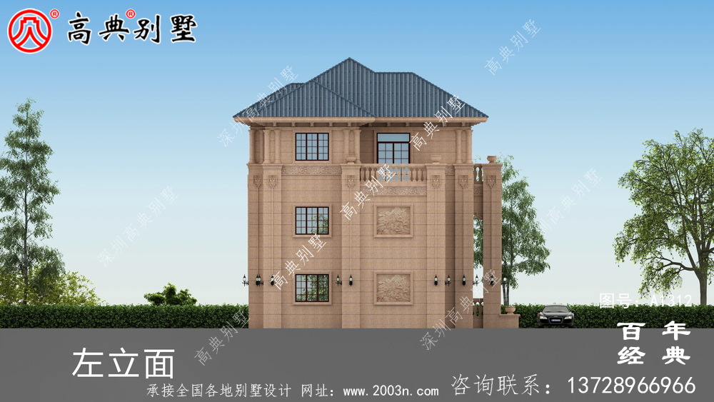 歐式三層復(fù)式豪華別墅設(shè)計圖紙及效果圖_農(nóng)村三層別墅圖紙