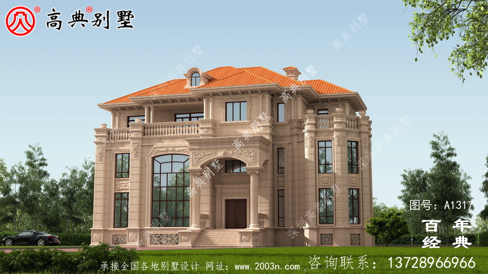 復式三層歐式別墅設計圖紙_農村三層別墅效果圖