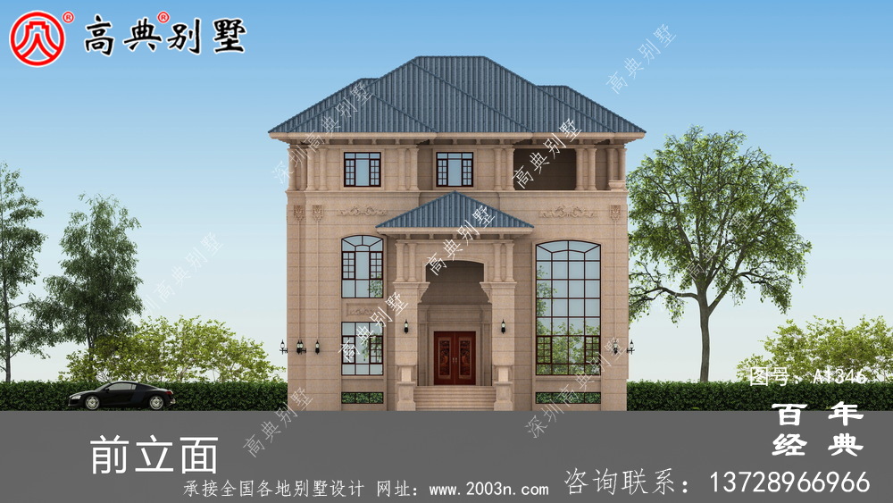 超豪華歐式三層復式別墅設計圖紙_三層別墅圖紙