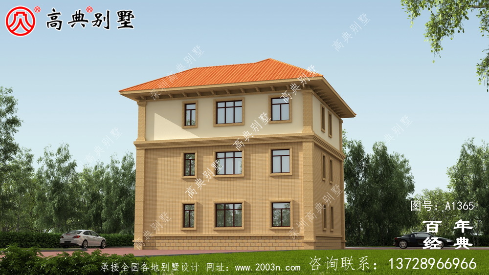 歐式三層復式別墅效果圖_別墅設計圖紙