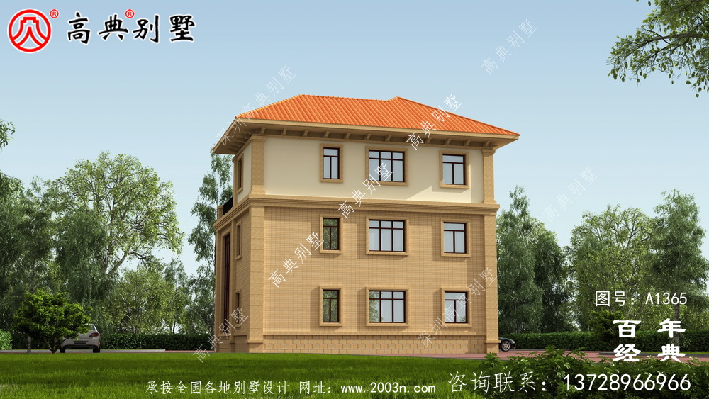 歐式三層復式別墅效果圖_別墅設計圖紙