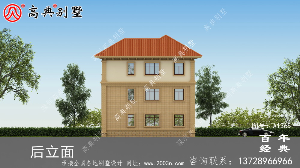 歐式三層復式別墅效果圖_別墅設計圖紙