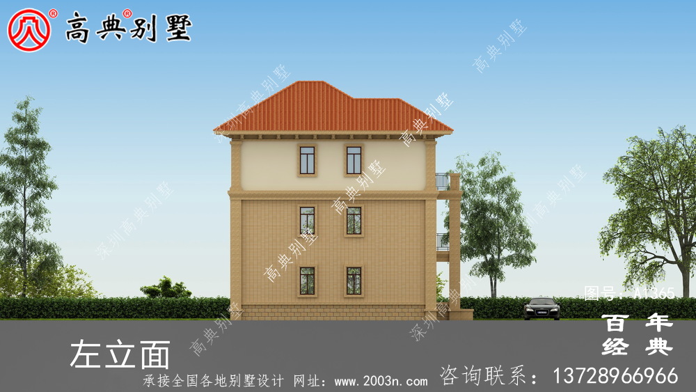 歐式三層復式別墅效果圖_別墅設計圖紙