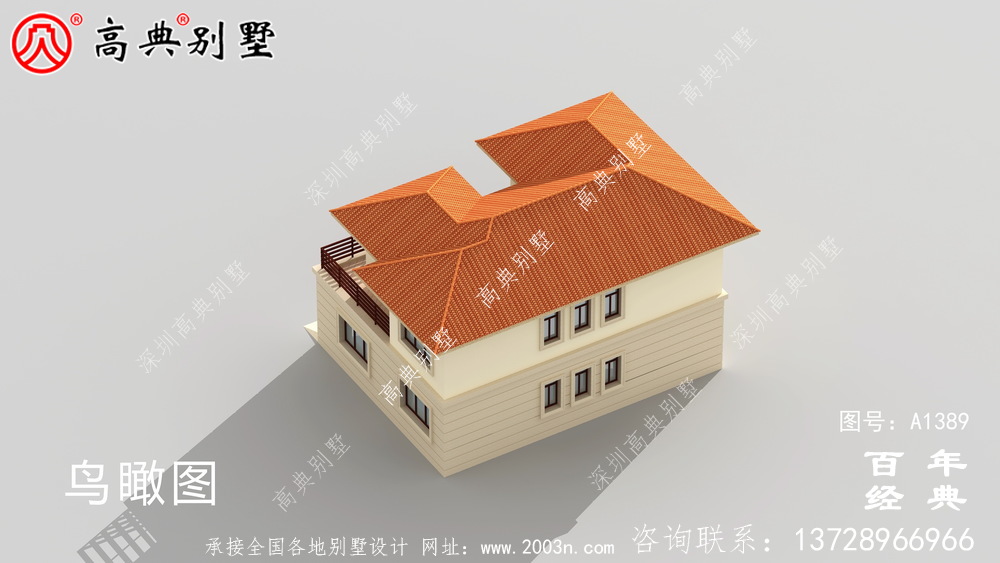 鄉村二層帶車庫別墅自建房設計圖設計效果圖_別墅設計圖紙