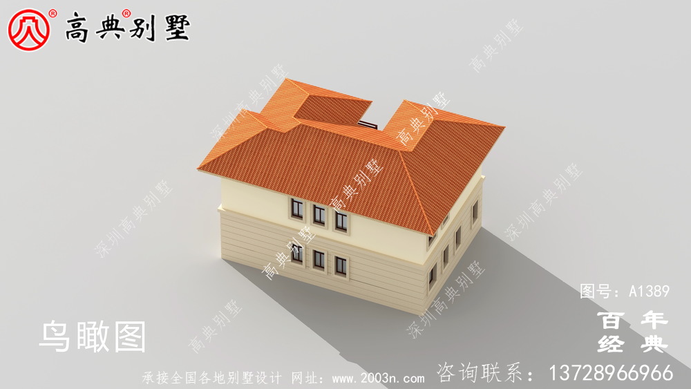 鄉村二層帶車庫別墅自建房設計圖設計效果圖_別墅設計圖紙