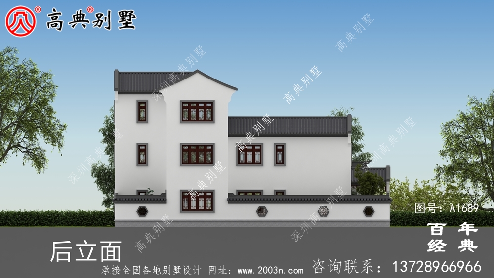 新中式復(fù)式三層農(nóng)村別墅外觀效果圖_農(nóng)村三層別墅設(shè)計(jì)