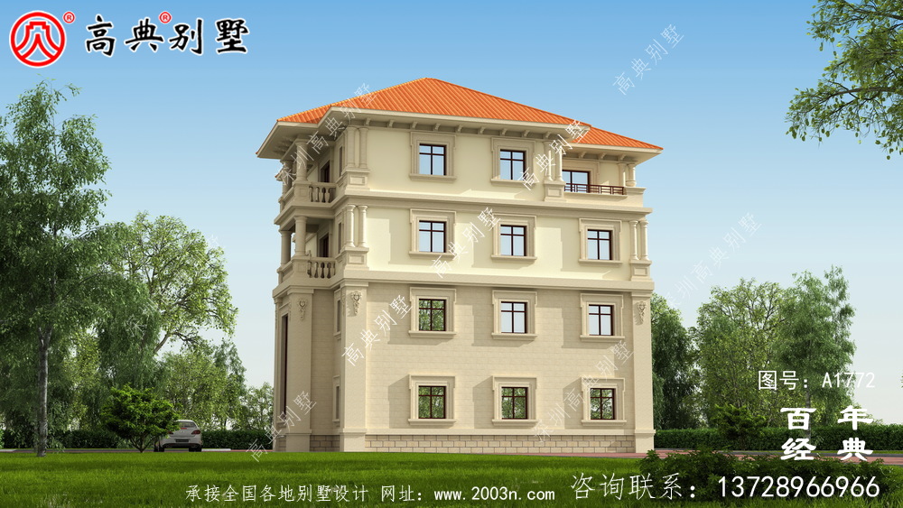 復式三層豪華歐式別墅設計圖紙_農村四層別墅設計
