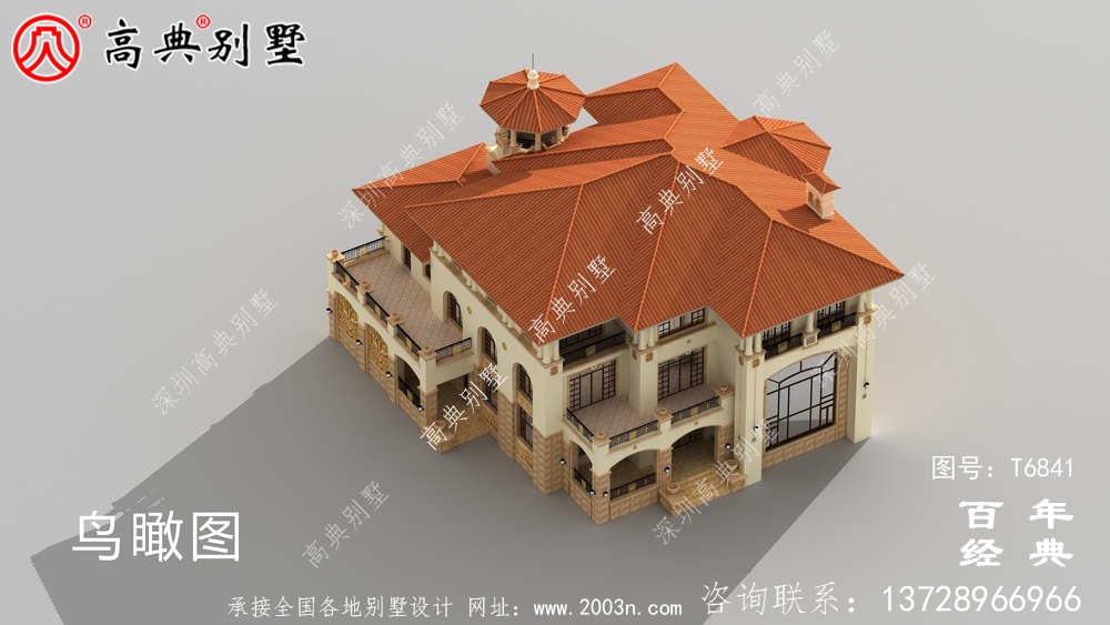 奢華三層歐式別墅圖紙及效果圖_農村三層自建房設計圖