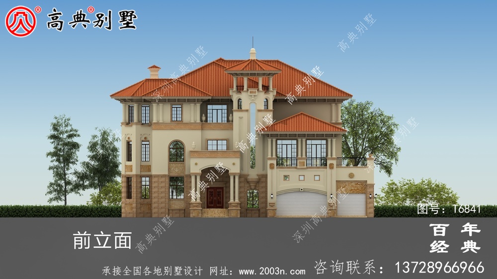 奢華三層歐式別墅圖紙及效果圖_農村三層自建房設計圖