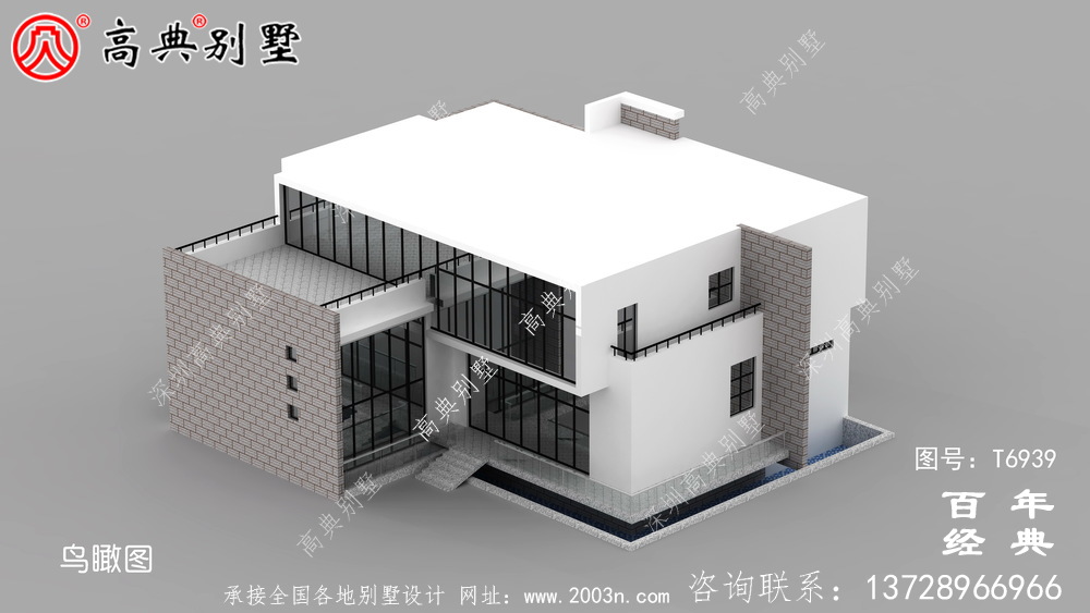 現代兩層別墅外觀設計圖_農村別墅設計圖