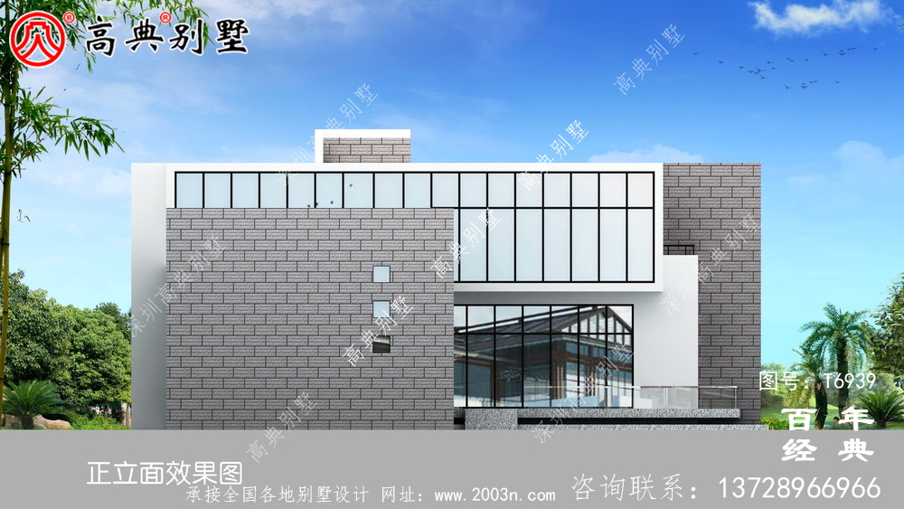 現代兩層別墅外觀設計圖_農村別墅設計圖