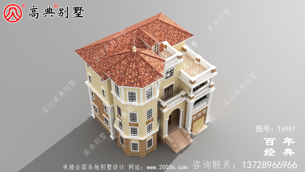 四層帶車庫(kù)農(nóng)村自建房屋效果圖_農(nóng)村別墅設(shè)計(jì)圖