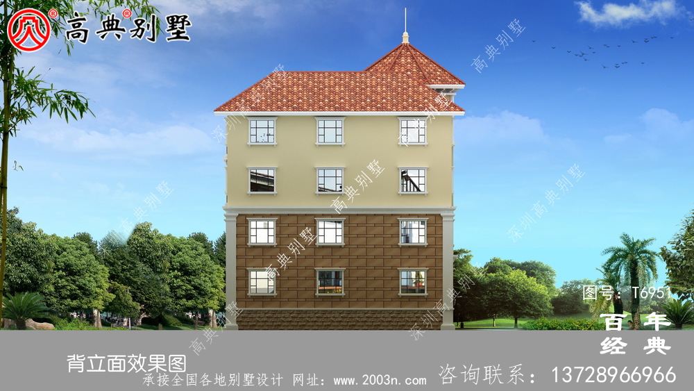 四層帶車庫(kù)農(nóng)村自建房屋效果圖_農(nóng)村別墅設(shè)計(jì)圖
